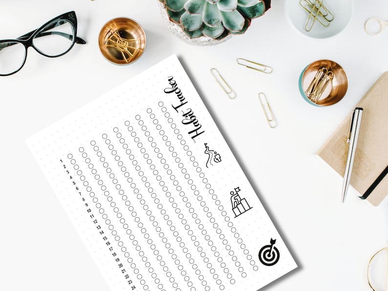 Habit Tracker | Printable Habit Tracker | A5, A4 & Letter Journal Page ...