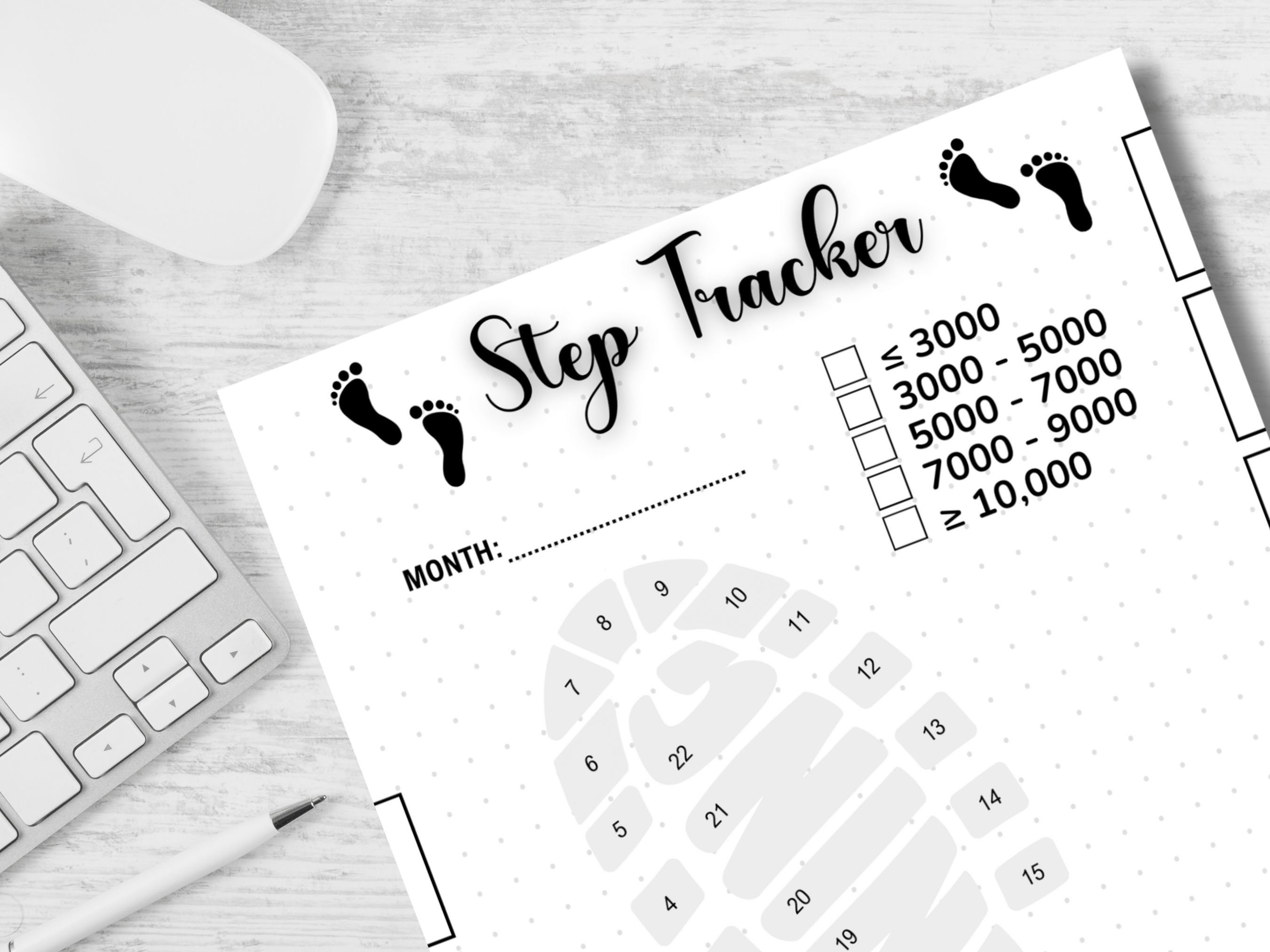 Step Tracker Monthly Challenge | Printable Step Tracker | A5, A4 ...