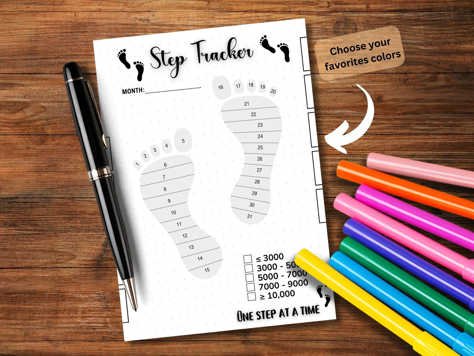 Step Tracker Monthly Challenge | Printable Step Tracker | A5, A4 ...