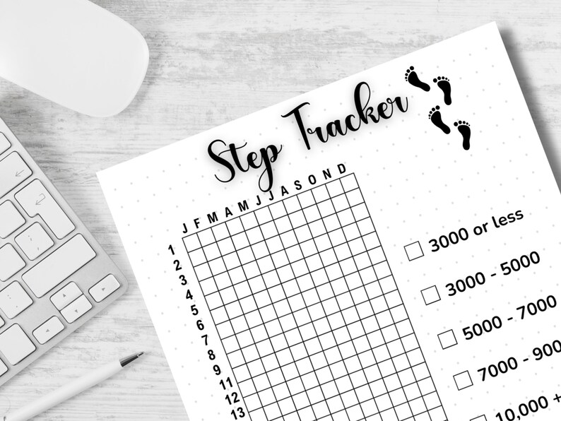 Step Rangs Step Tracker | Printable Step Tracker | A5, A4 & Letter Journal Page ...