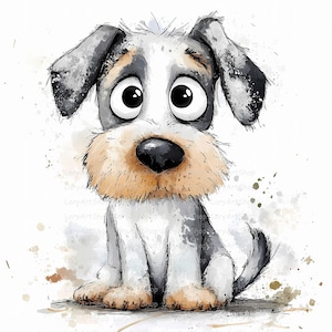 10 High Quality Cute Dogs Clipart, Watercolor Clip Art, Printable JPGs, Instant Download, Paper Craft, cute Animal clipart, Dog watercolor