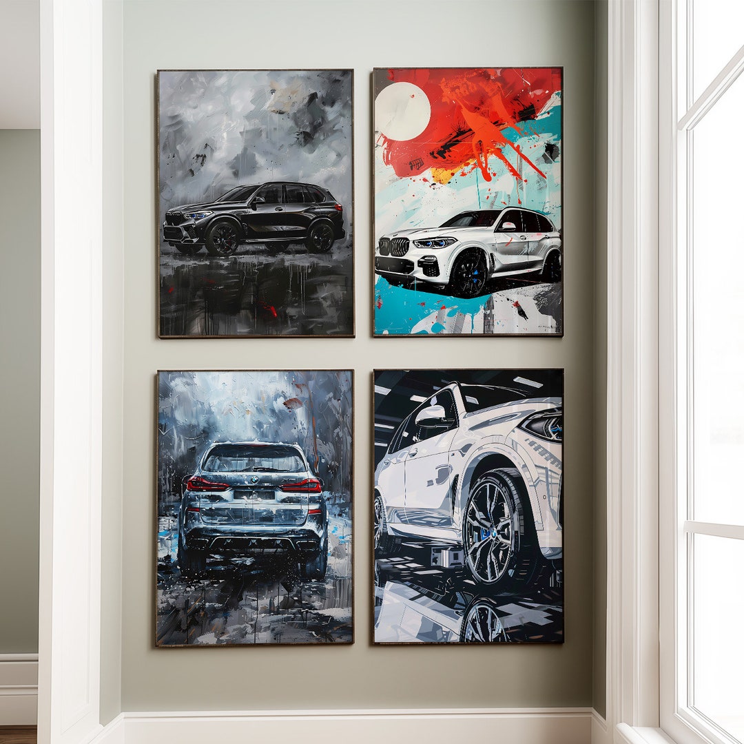 RED BMW X6 GICLEE CANVAS ART PRINT POSTER main image 1