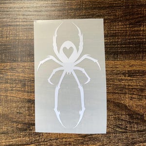 Spider Heart Car Vinyl Sticker | Spider Vinyl Sticker | Goth Car Sticker |
