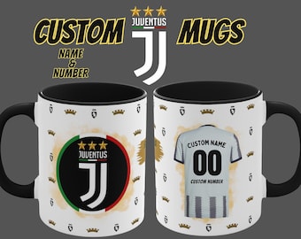 Juventus Mug With Customizable Jersey Name and Number Accent, 11oz Cup