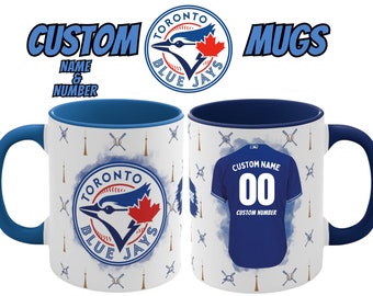 Unique 11oz Blue Jays Mug with Personalized Jersey Name and Number Accents for Die-Hard Fans