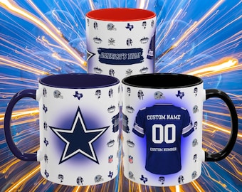 Unique 11oz Mug with Personalized Jersey Name and Number Accents