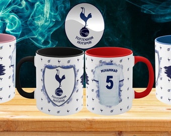 Tottenham Spurs with Custom Name and Number  Accent Coffee Mug 11OZ
