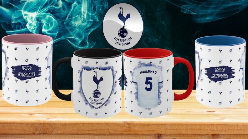 Tottenham Spurs with Custom Name and Number Accent Coffee Mug 11OZ zdjęcie 1