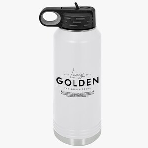 Living Golden Brand | 32oz Motivational Water Bottle | Daily Workout Affirmations Gym Bottle | Tumbler | Stainless Steel Drinkware | Gift
