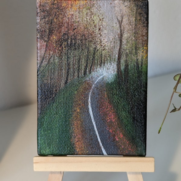 Autumn Road- Hand-Painted Art for Unique Gifts and Decor