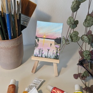 Sunset by the Lake Hand-Painted Art for Unique Gifts and Decor image 2