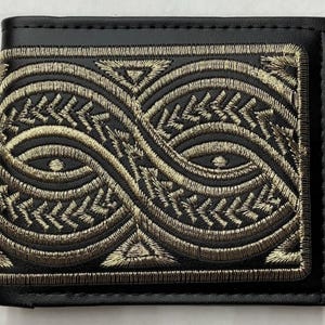 Portefeuille pour homme avec broderie dorée mexicaine