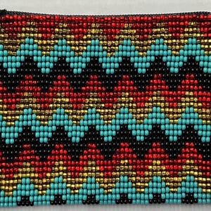 Guatemala Handmade Beaded Coin Purse. Zipper Coin Pouch. Birthday Gift For Her.