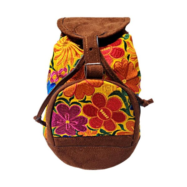 Handmade Guatemalan Backpack: Floral Embroidered Travel Bag