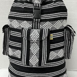 Aztec or Southwestern-style geometric print Black and White Backpack EUC Buy Backpack with Geometric Aztec Print, Black and White  main image 3