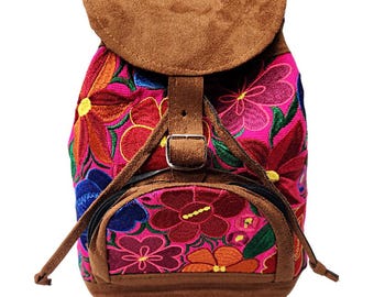 Large Hand-woven Suede Huipil Backpack From Chichicastenango  display picture 3