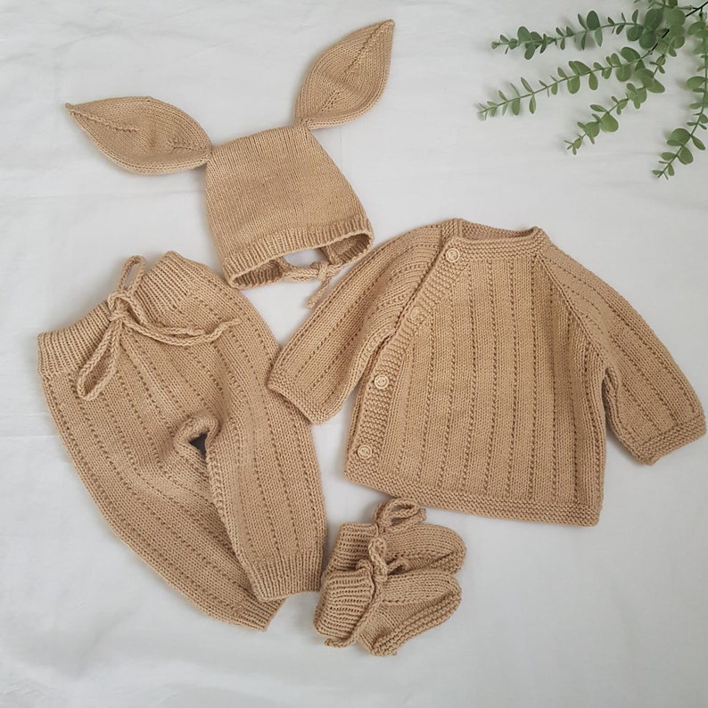 Vêtements pour nouveau-né, Vêtements bébé en tricot, Vêtements bio pour bébé, Cadeau pour nouveau-né, Cadeau baby shower image 7