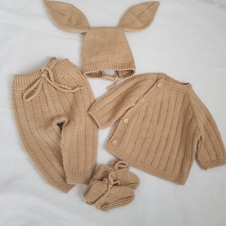 Vêtements pour nouveau-né, Vêtements bébé en tricot, Vêtements bio pour bébé, Cadeau pour nouveau-né, Cadeau baby shower image 8