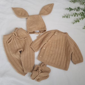 Vêtements pour nouveau-né, Vêtements bébé en tricot, Vêtements bio pour bébé, Cadeau pour nouveau-né, Cadeau baby shower image 5