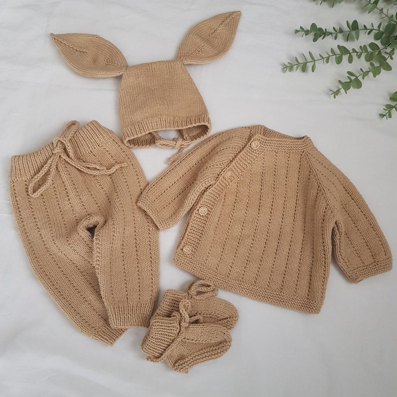 Vêtements pour nouveau-né, Vêtements bébé en tricot, Vêtements bio pour bébé, Cadeau pour nouveau-né, Cadeau baby shower image 4