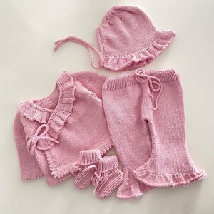 Newborn Baby Girl Coming Home Outfit, Organic Cotton Baby Clothing Set, Baby Girl Clothes, Baby Girl Gift