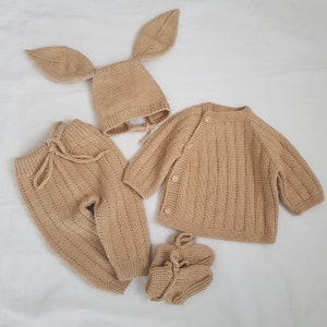 Vêtements pour nouveau-né, Vêtements bébé en tricot, Vêtements bio pour bébé, Cadeau pour nouveau-né, Cadeau baby shower image 9