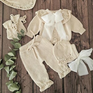 Roupa de bebê menina voltando para casa, conjunto de roupas de bebê menina Erantis Flower, roupas orgânicas para bebês, roupas de bebê de malha, presente para bebê novo