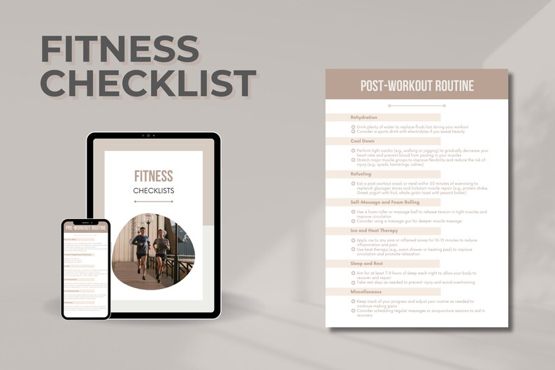 14 Printable Fitness Checklists Editable Health Workout Nutrition