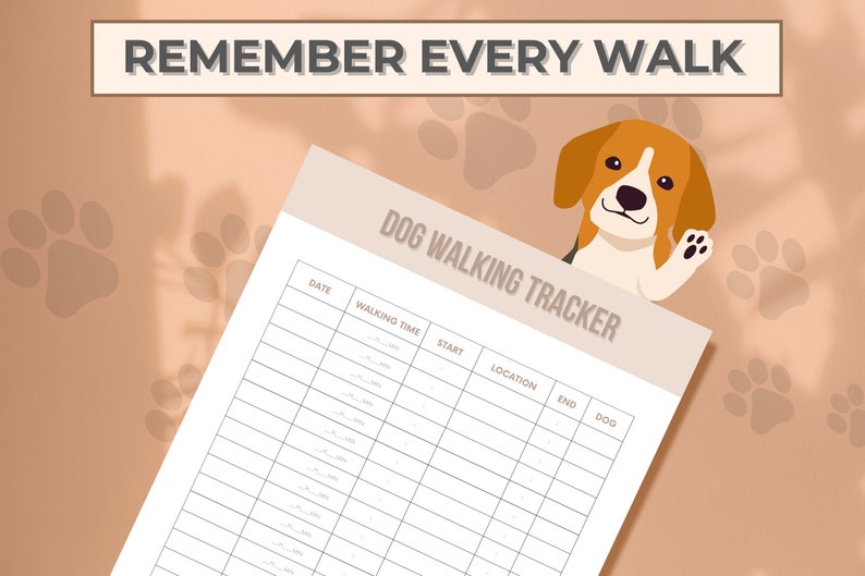Printable Dog Walking Schedule, Pet Planner Insert, Tracker for Pet ...