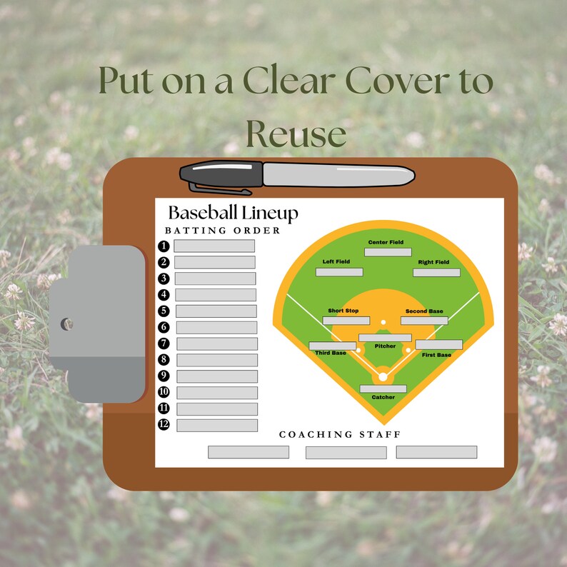 Printable Baseball Lineup Sheet: Batting Order & Scouting (digital ...