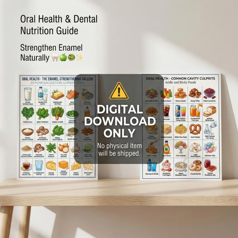 Oral Health Food Guide Printable, Dental Nutrition Infographic (digital ...