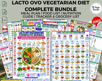 Lacto-Ovo Vegetarian Diet PDF, 7-Day Meal Plan, Food List, Grocery Checklist, Tracker & Guide