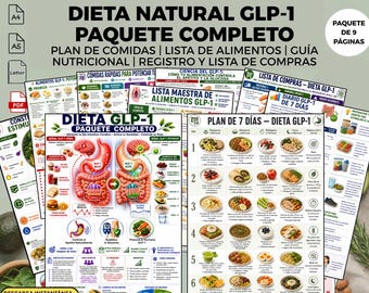 GLP-1 Meal Plan PDF | Natural Appetite Control, Satiety Guide (Printable) - Spanish Version