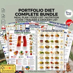 Portfolio Diet Meal Plan Bundle | Cholesterol Lowering Nutrition Guide (PDF Download)
