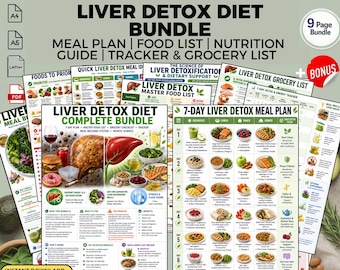 Liver Detox Diet Meal Plan Bundle + Food List: Liver Support Printable PDF Download Guide