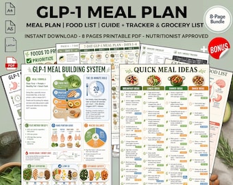 Plan de alimentación natural para aumentar el GLP-1: Guía dietética imprimible para potenciar la hormona GLP-1 de forma natural (PDF)
