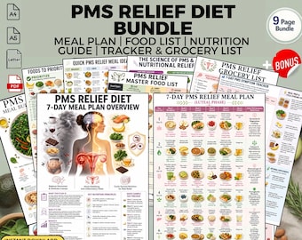 PMS Relief Diet Meal Plan + Food List: Hormone Balance Cramp Support Nutrition Guide PDF