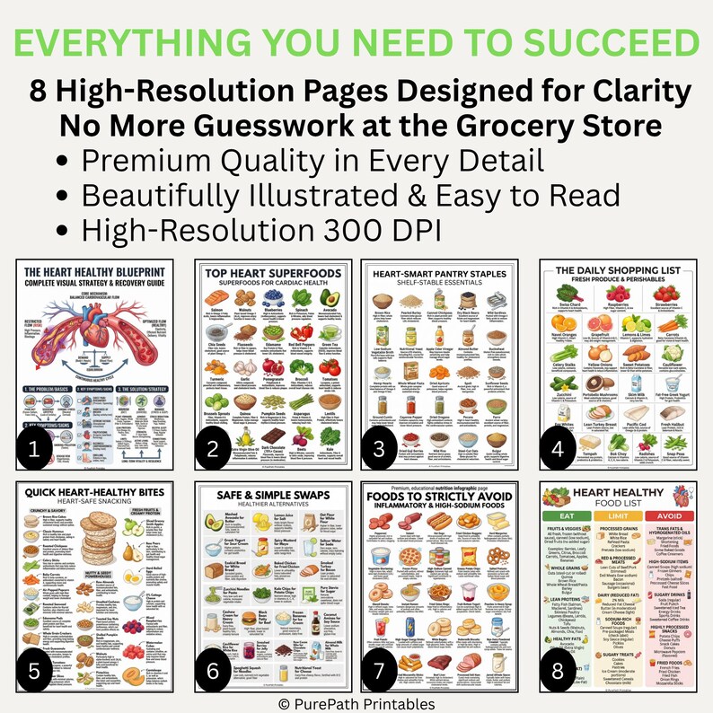 Heart Healthy Food List: Printable Grocery Shopping Guide ...