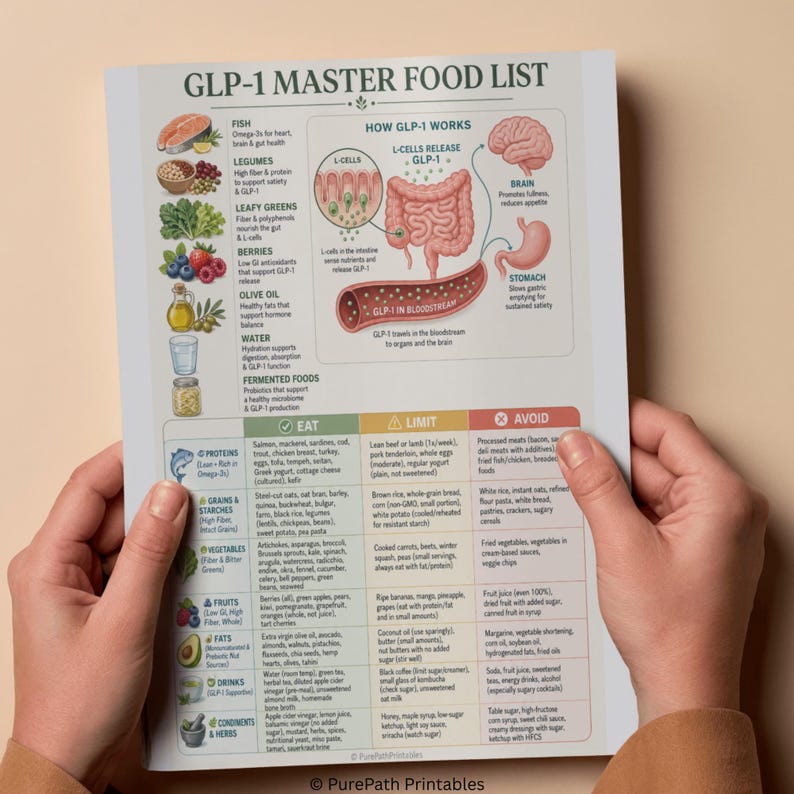 Glp Checklist.pdf Natural GLP-1 Meal Plan Printable Diet Guide Boost GLP-1 Hormone ...