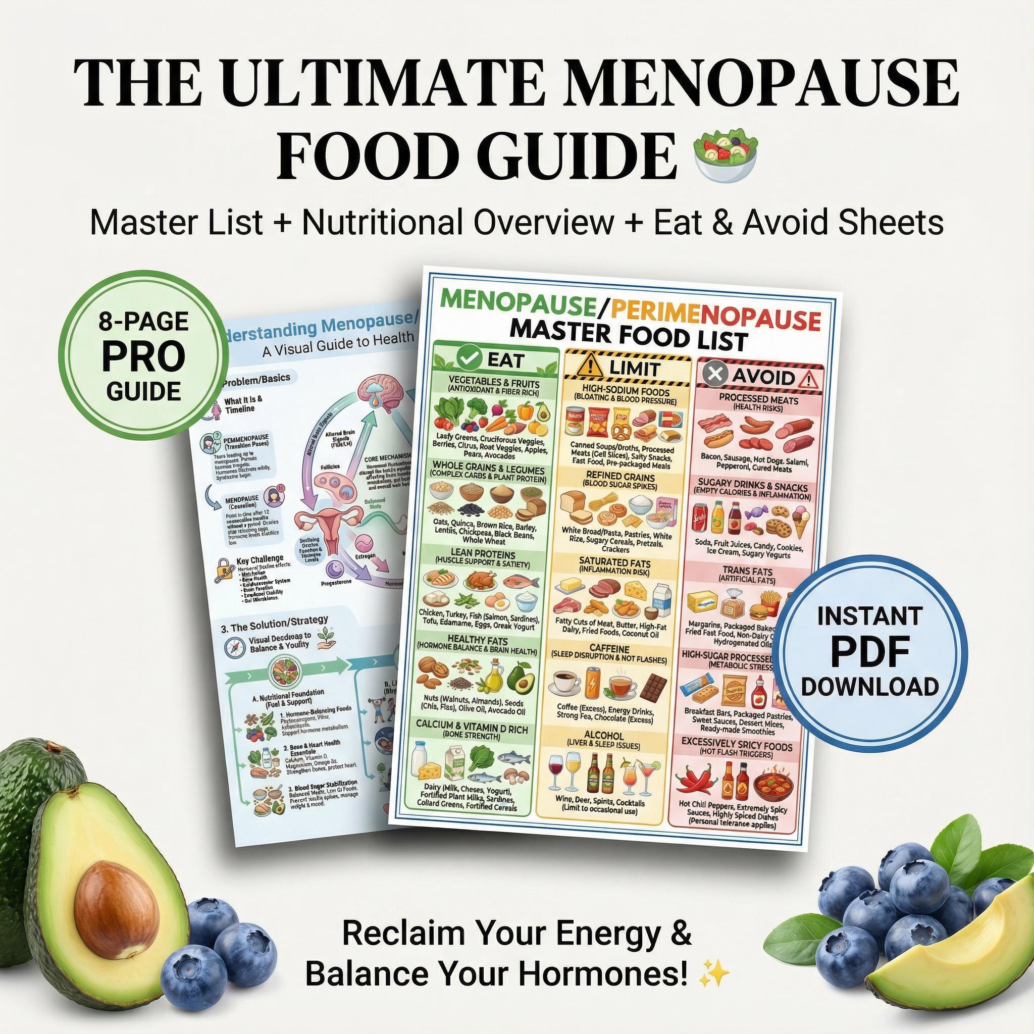 Menopause Food List PDF | Hormone Balance Diet | Perimenopause ...