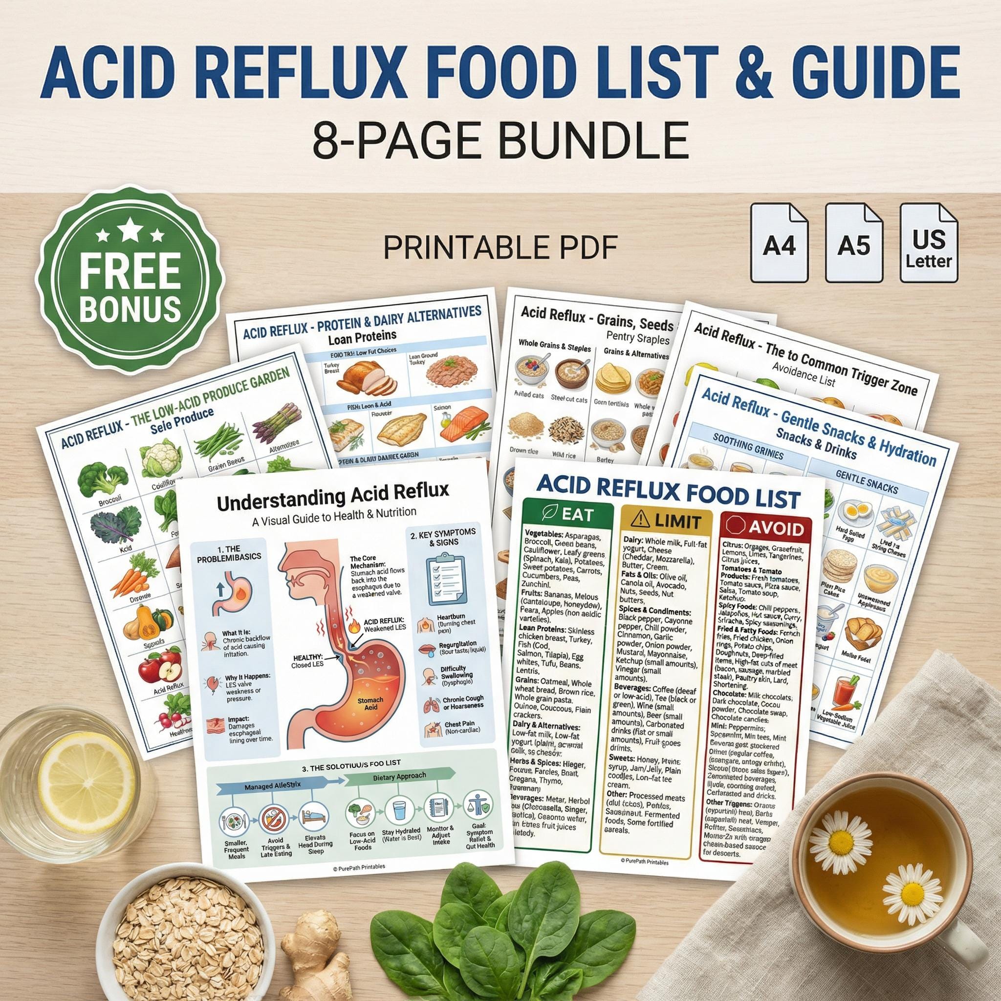Gerd Recipes.pdf Acid Reflux Food List | GERD Diet Guide | Heartburn Trigger Foods Chart ...