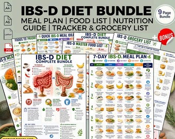 Pacchetto dietetico e lista degli alimenti per la sindrome dell'intestino irritabile con diarrea (IBS D): download in PDF stampabile per la salute digestiva