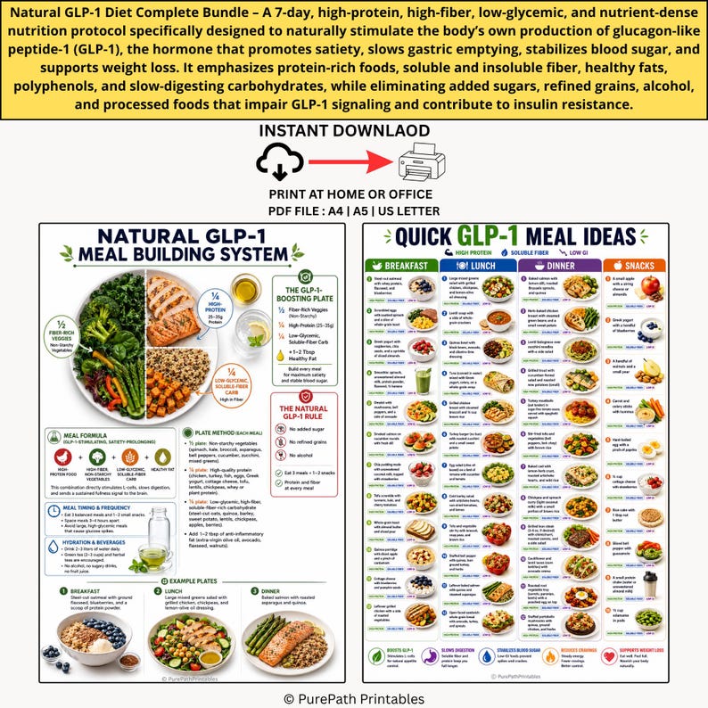 Photo inspiration: Picture Idea: Natural Glp1 Diet Meal Plan Bundle Food List Appetite Control