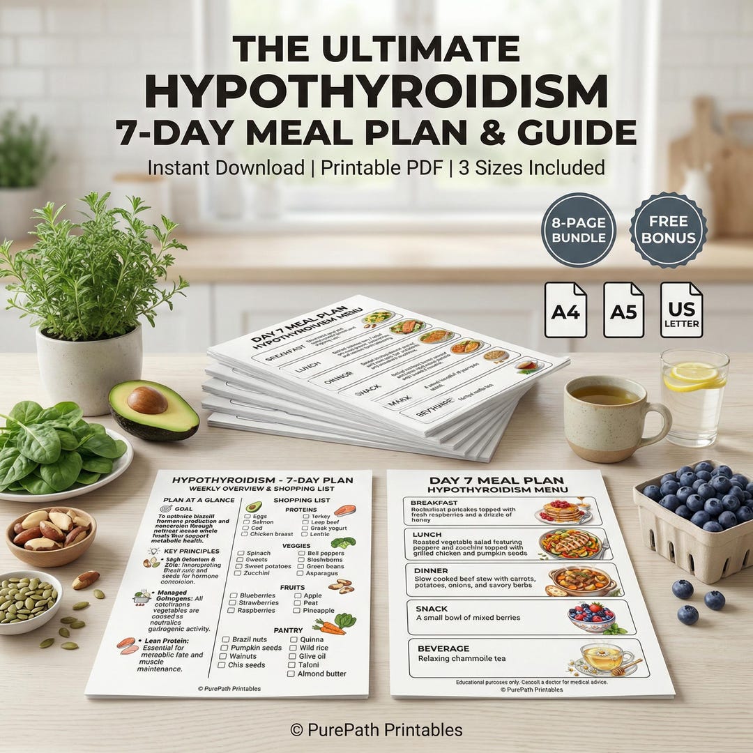 Hypothyroidism Meal Plan PDF | 7 Day Thyroid Diet | Hashimoto Support ...