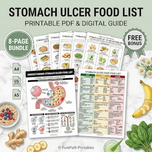 Stomach Ulcer Food List | Gastritis Diet Plan | Peptic Ulcer Relief | Printable PDF Healing Guide