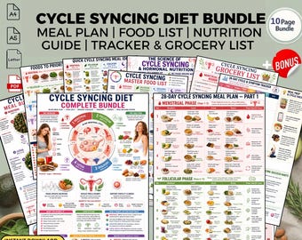 Cycle Syncing Diet Meal Plan Bundle & Food List: Hormone Balance Printable PDF Download Guide