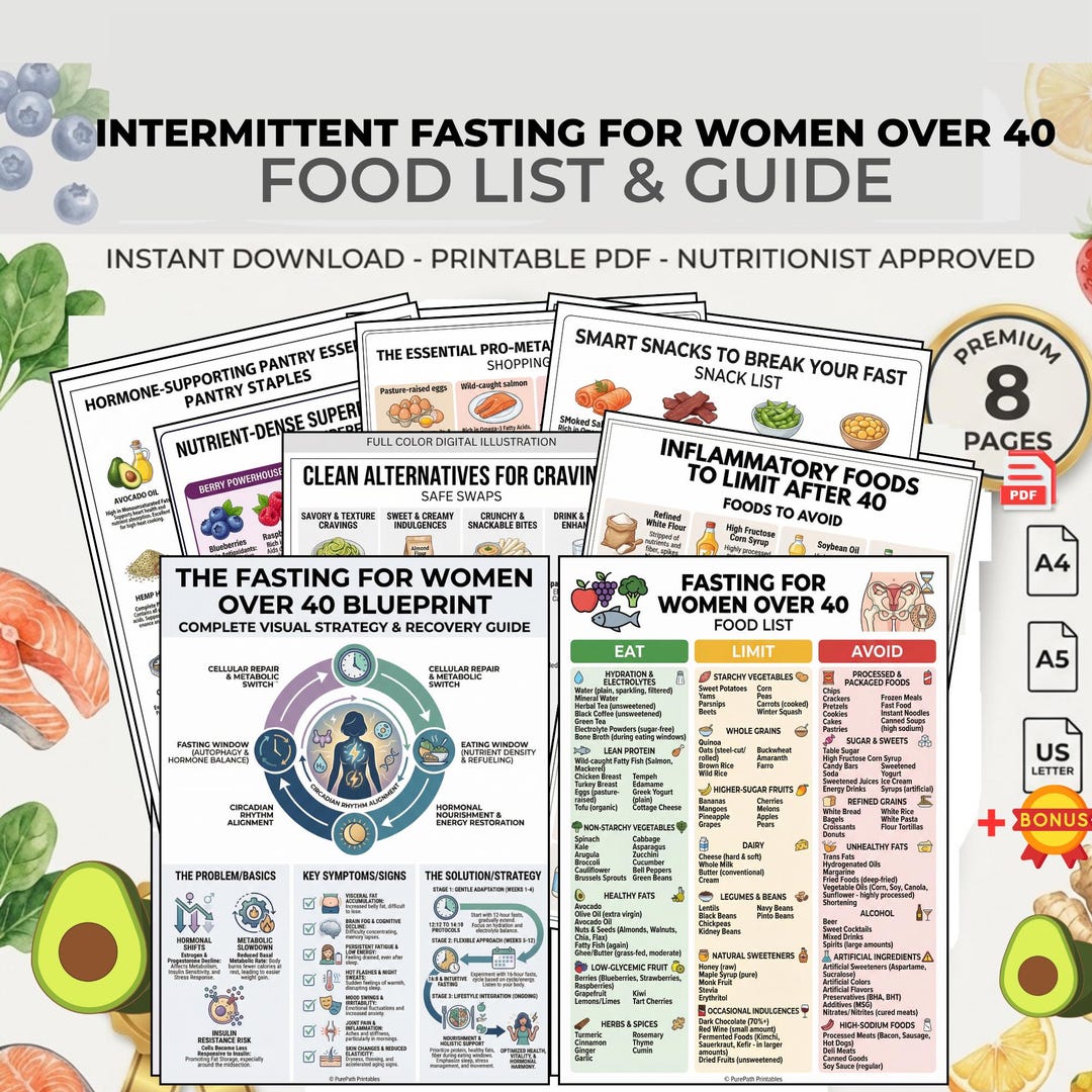 Fasting Checklist.pdf Intermittent Fasting Food List for Women Over 40: Hormone Balance Diet ...