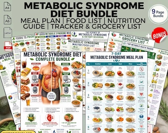 Metabolic Syndrome Diet Meal Plan Bundle + Food List: Metabolic Health Printable PDF Download