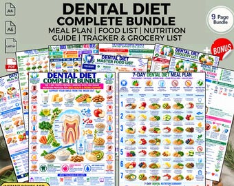 Dental Diet PDF, 7-Day Oral Health Meal Plan, Food List, Grocery Checklist, Tracker & Guide