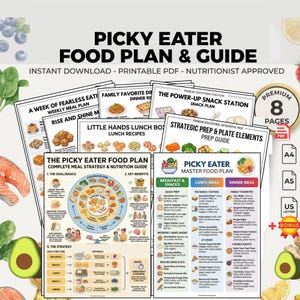 Picky Eater Food Plan: Toddler Prep Guide | Kids Sensory Food Chart Printable PDF